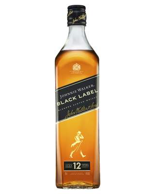 Johnnie Walker Black Label whisky bottle on a white background
