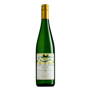 Green wine bottle with gold cap on a white background
