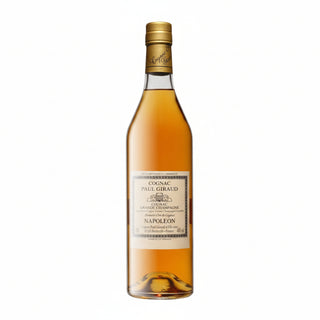 Bottle of Cognac with a gold cap on a white background
