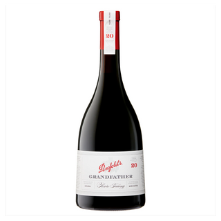 Penfolds Grandfather 20 wine bottle on a white background