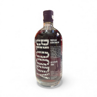 Limited-edition Four Pillars Bloody Shiraz Gin 2021 700 ml showing clear bottle with rich purple hue from Yarra Valley Shiraz grapes.