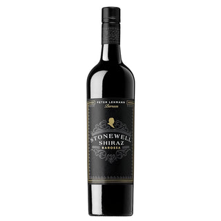 Wine bottle with 'Stonewell Shiraz Barossa' label on a white background