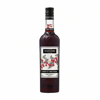 Bottle of Vedrenne cherry brandy on a white background