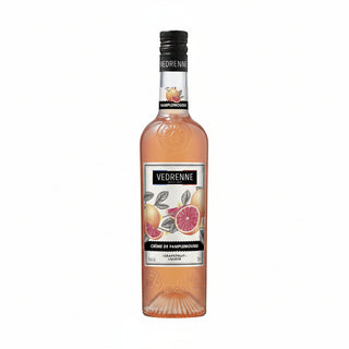 Bottle of Vedrenne crème de pamplemousse on a white background