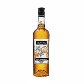 Vedrenne mandarin liqueur bottle on a white background