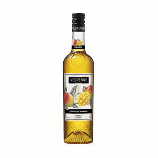 Bottle of Vedrenne Mango Liqueur on a white background
